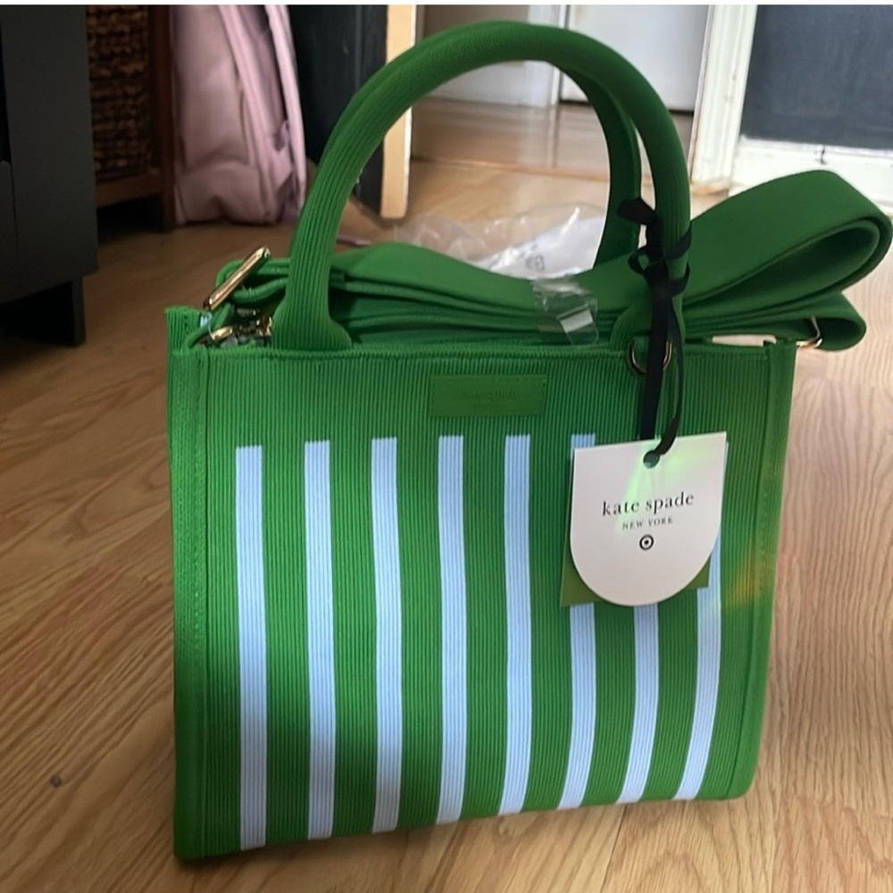 Target Kate Spade Green stripe bag